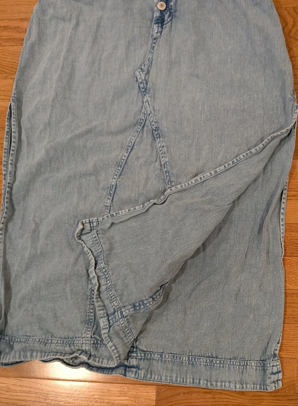 Free People Mad Love Denim Midi Dress Large